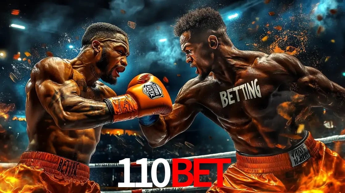 Dois boxeadores em uma luta intensa e explosiva, representando a adrenalina e as oportunidades de apostas em esportes de combate disponíveis na plataforma 110bet.