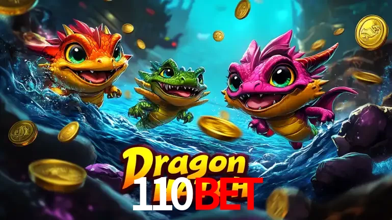 Arte promocional do jogo Dragon Hatch com três adoráveis dragões bebês nadando entre moedas de ouro, um dos slots mais divertidos para jogar no cassino 110bet.